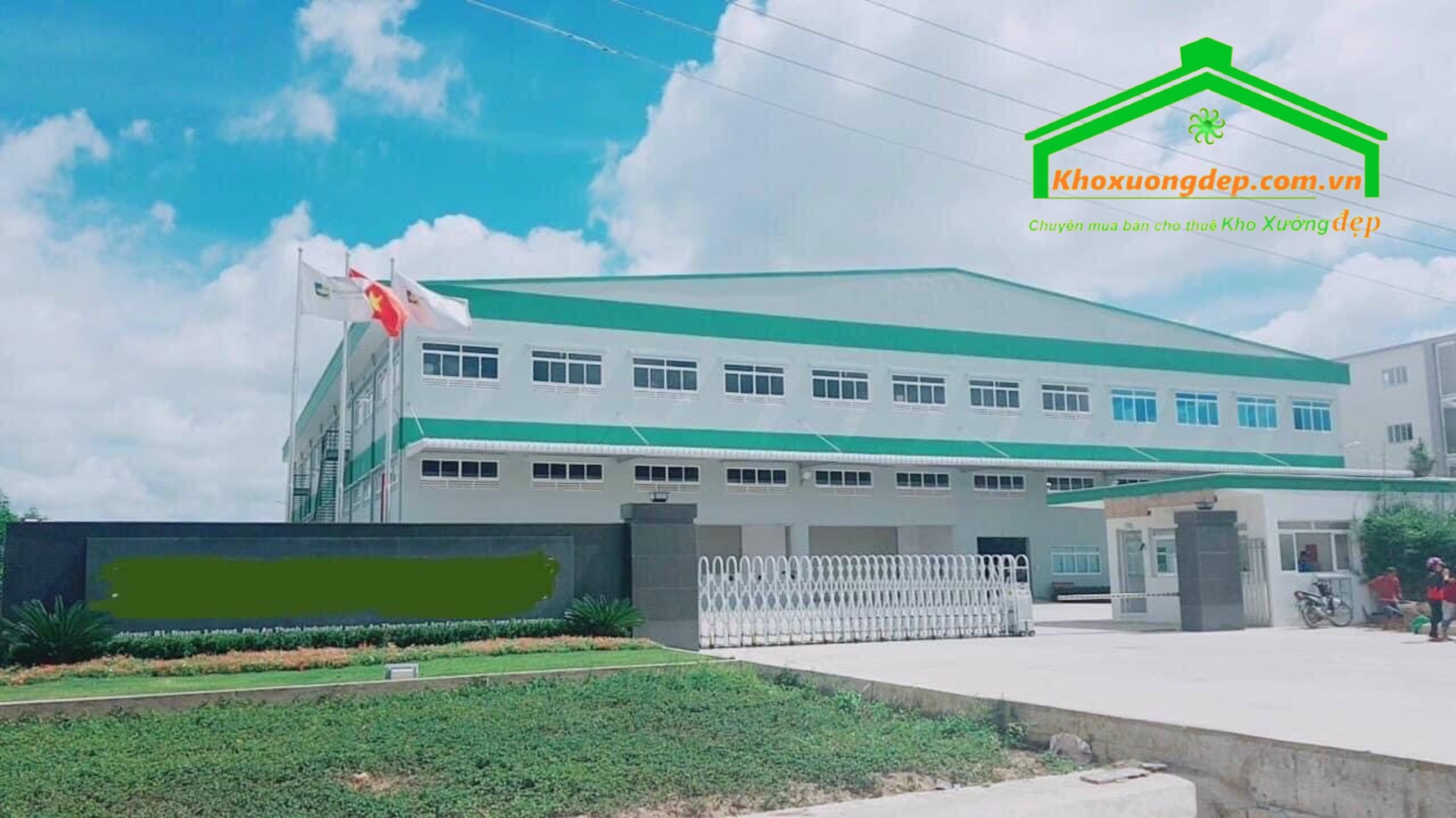 Bán đất và nhà xưởng góc 2MT khu công nghiệp Long Hậu 8000m2 đất