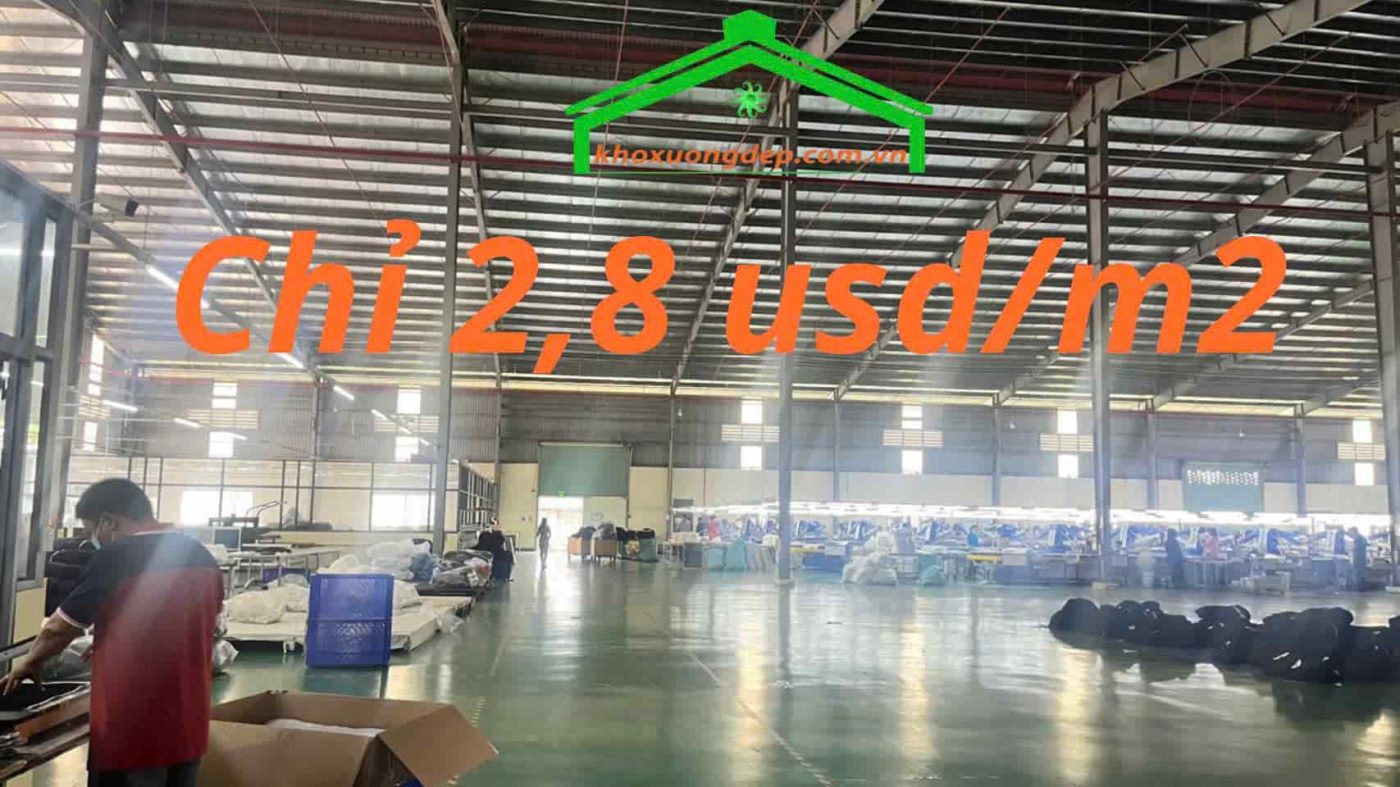 Cho thuê kho xưởng 8500m2 KCN Đức Hòa, Tây Ninh