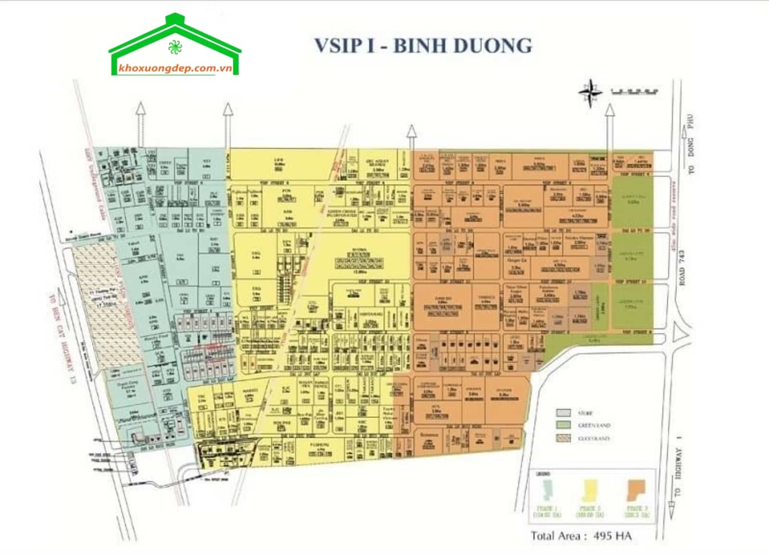 Bản đồ quy hoạch khu công nghiệp Visip