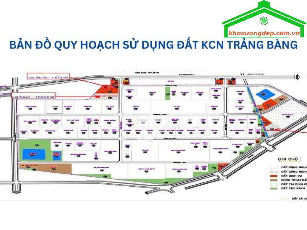 Bản đồ quy hoạch của khu công nghiệp Trảng Bàng, Tây Ninh