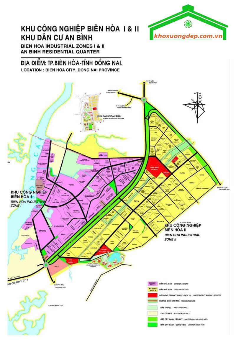 Bản đồ quy hoạch KCN Biên Hòa 2, Đồng Nai