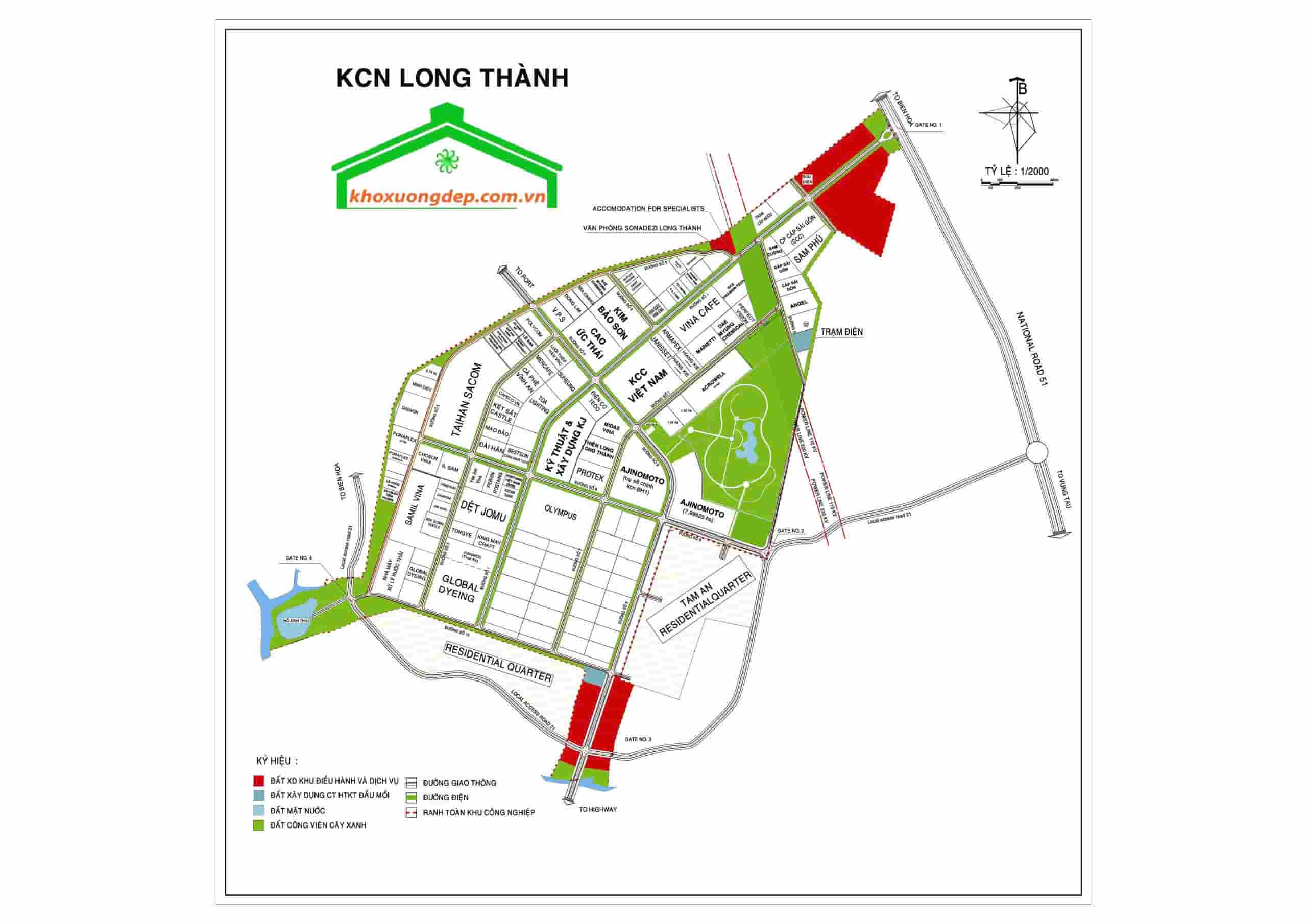 Bản đồ quy hoạch KCN Long Thành, Đồng Nai