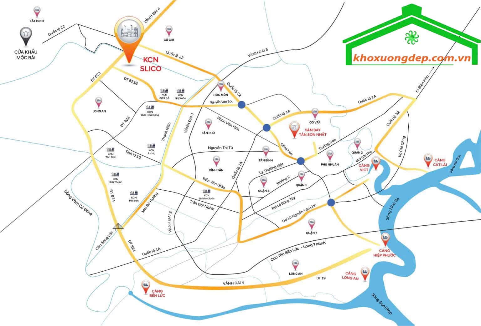 Sơ đồ trong KCN Đức Hòa III-Slico, Long An