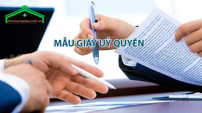 Mẫu giấy ủy quyền thực hiện thủ tục hoàn công công trình xây dựng