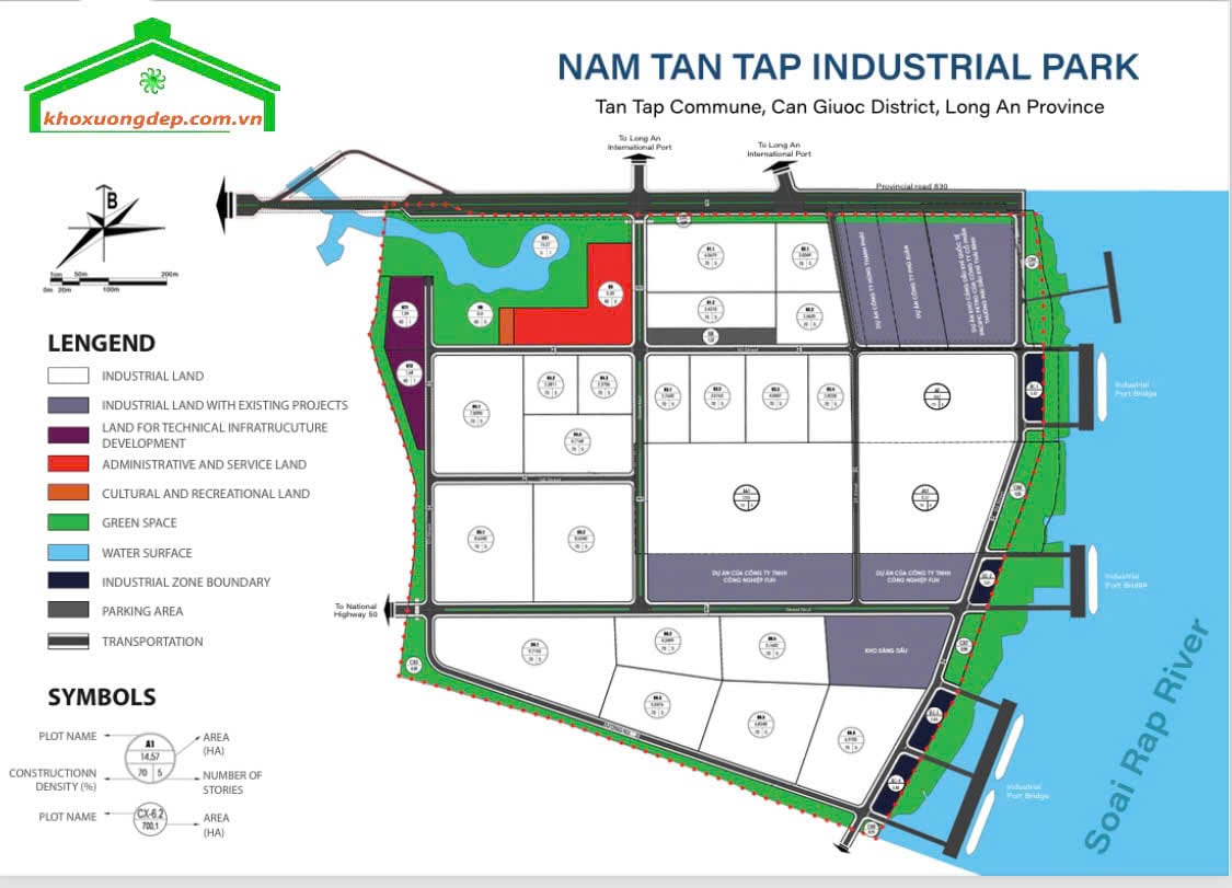 Sơ đồ quy hoạch trong KCN Nam Tân Tập
