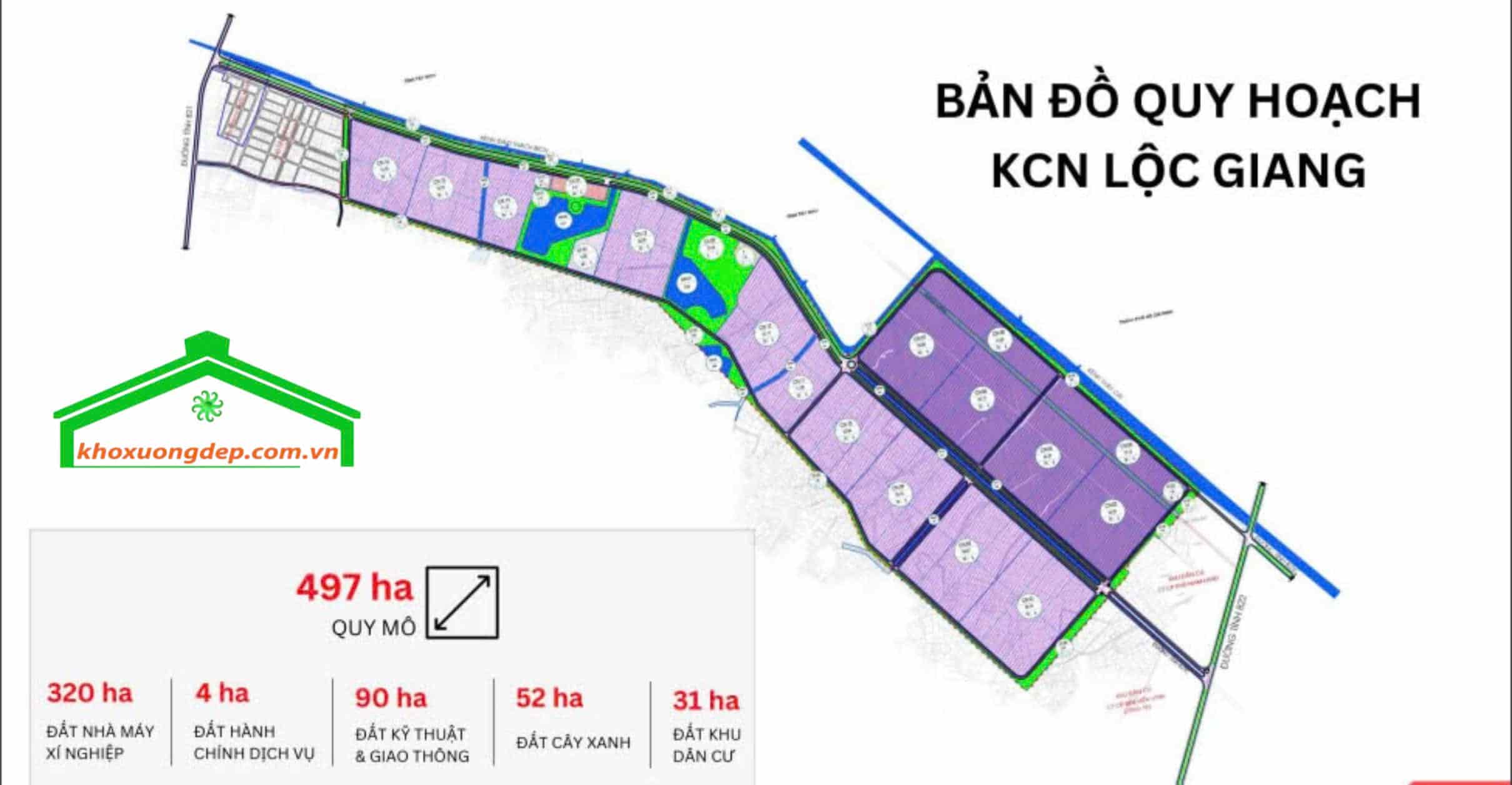 Bản đồ quy hoạch KCN Lộc Giang
