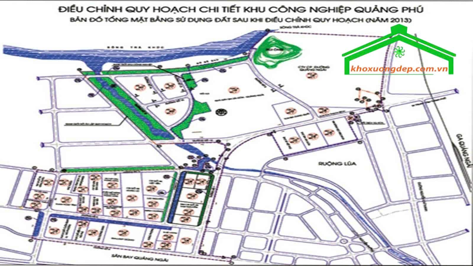 Bản đồ sử dụng đất trong KCN Quảng Phú