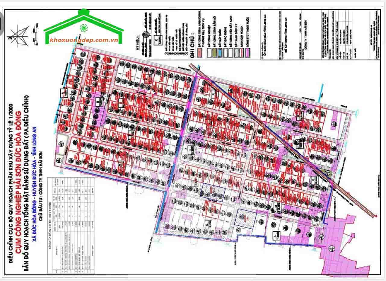 Bản đồ Quy hoạch sử dụng đất khu công nghiệp Hải Sơn Đức Hòa Đông