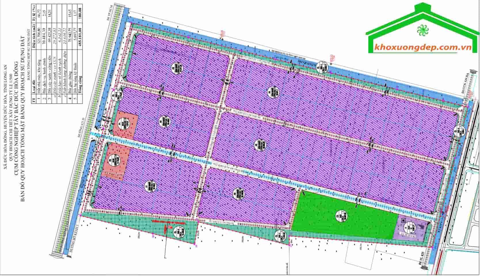 Bản đồ sử dụng đất CCN Tây Bắc Đức Hòa Đông