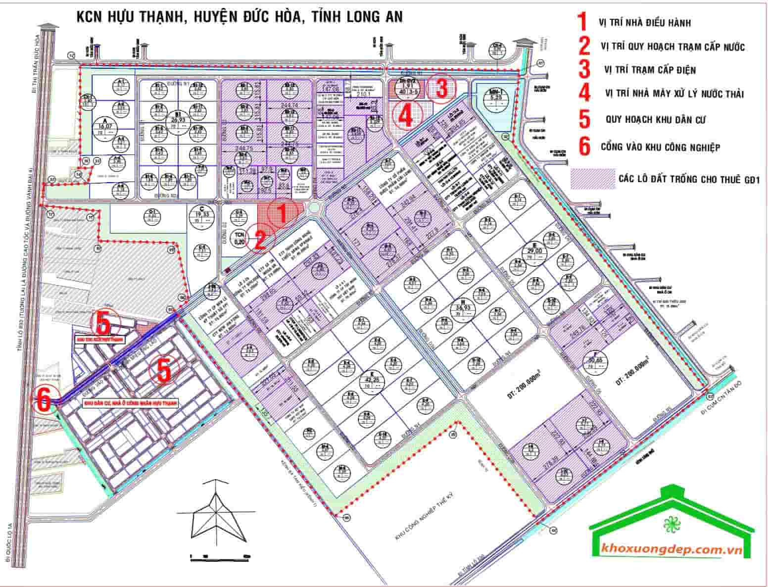 Bản đồ sử dụng đất KCN Hựu Thạnh