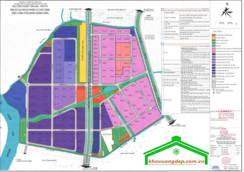 Bản đồ sử dụng đất Khu công nghiệp Trần Anh Tân Phú