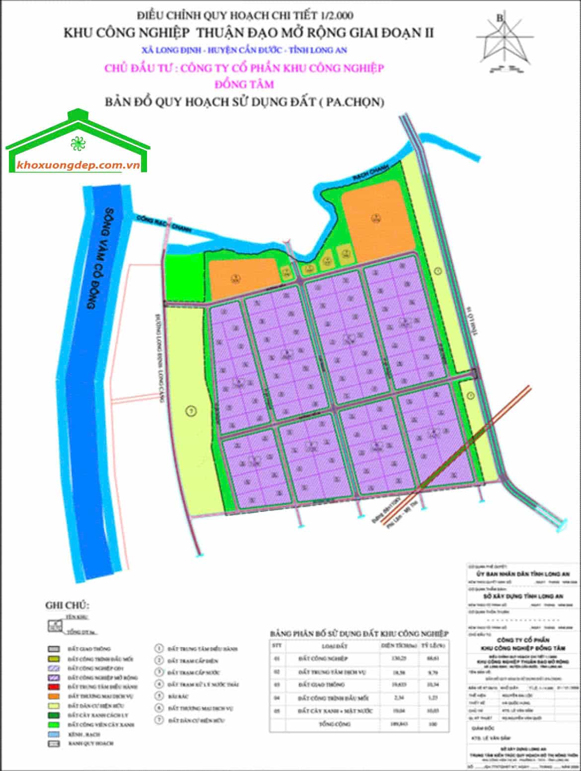 Bản đồ sử dụng đất Khu công nghiệp Tân Tạo