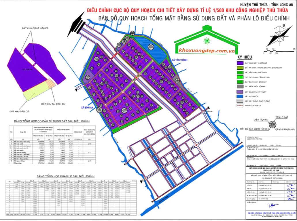 Bản đồ quy hoạch đất KCN Thủ Thừa, Long An
