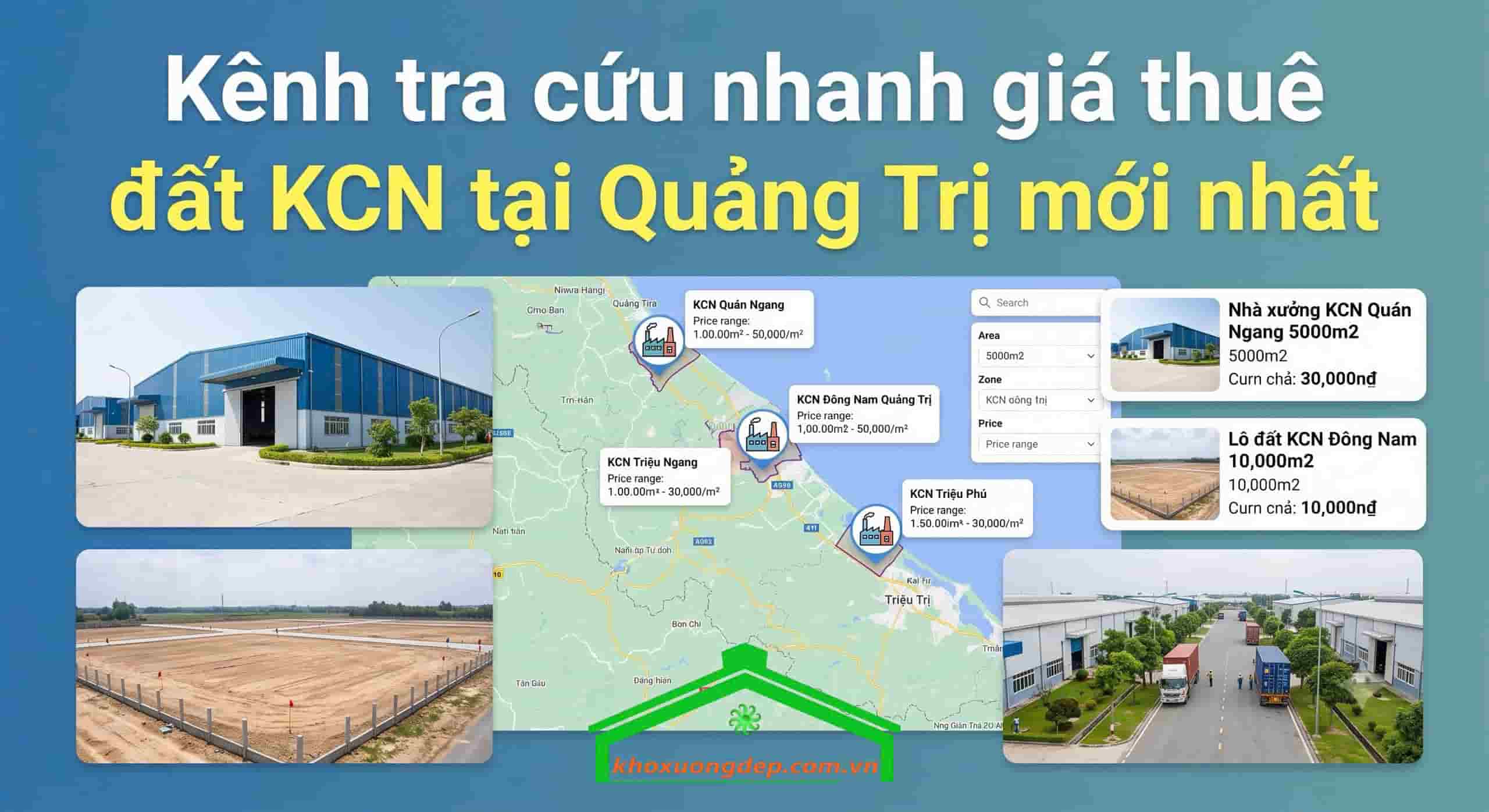 Kênh tra cứu nhanh giá thuê đất KCN tại Quảng Trị mới nhất