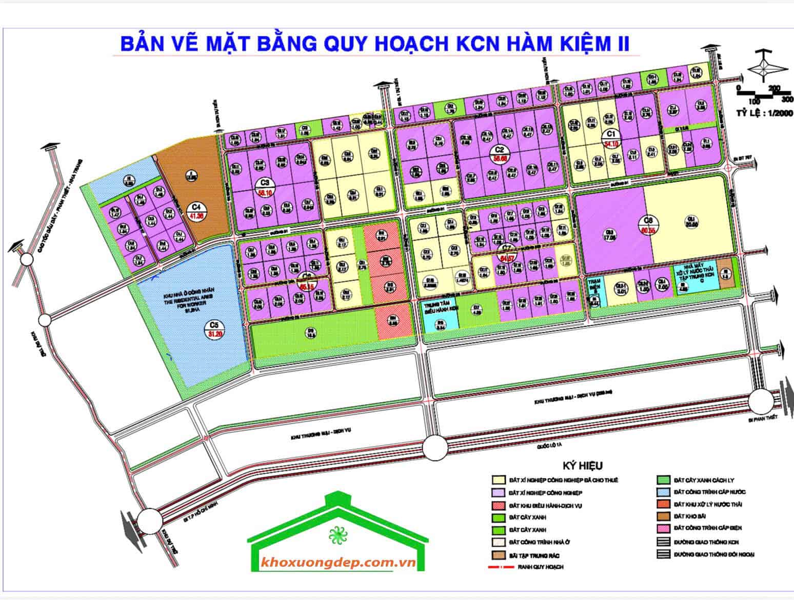 Bản đồ quy hoạch KCN Hàm Kiệm II
